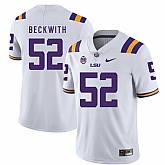 LSU Tigers 52 Kendell Beckwith White Nike College Football Jersey Dzhi,baseball caps,new era cap wholesale,wholesale hats